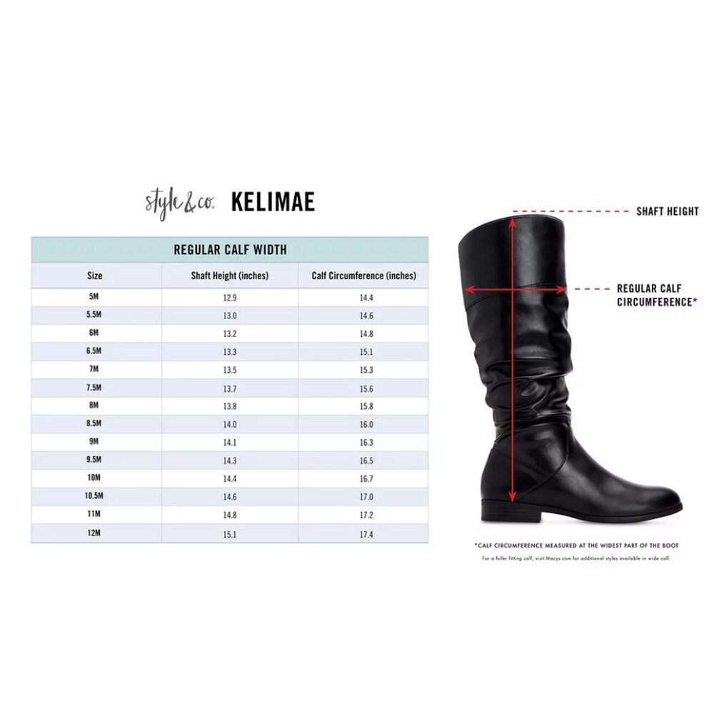Style & Co Kelimae Black Suede Scrunch Boots Wide Calf - Picture 6 of 8